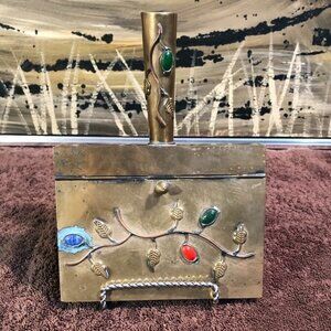 Brass Asian Ash Catcher with 3D gems